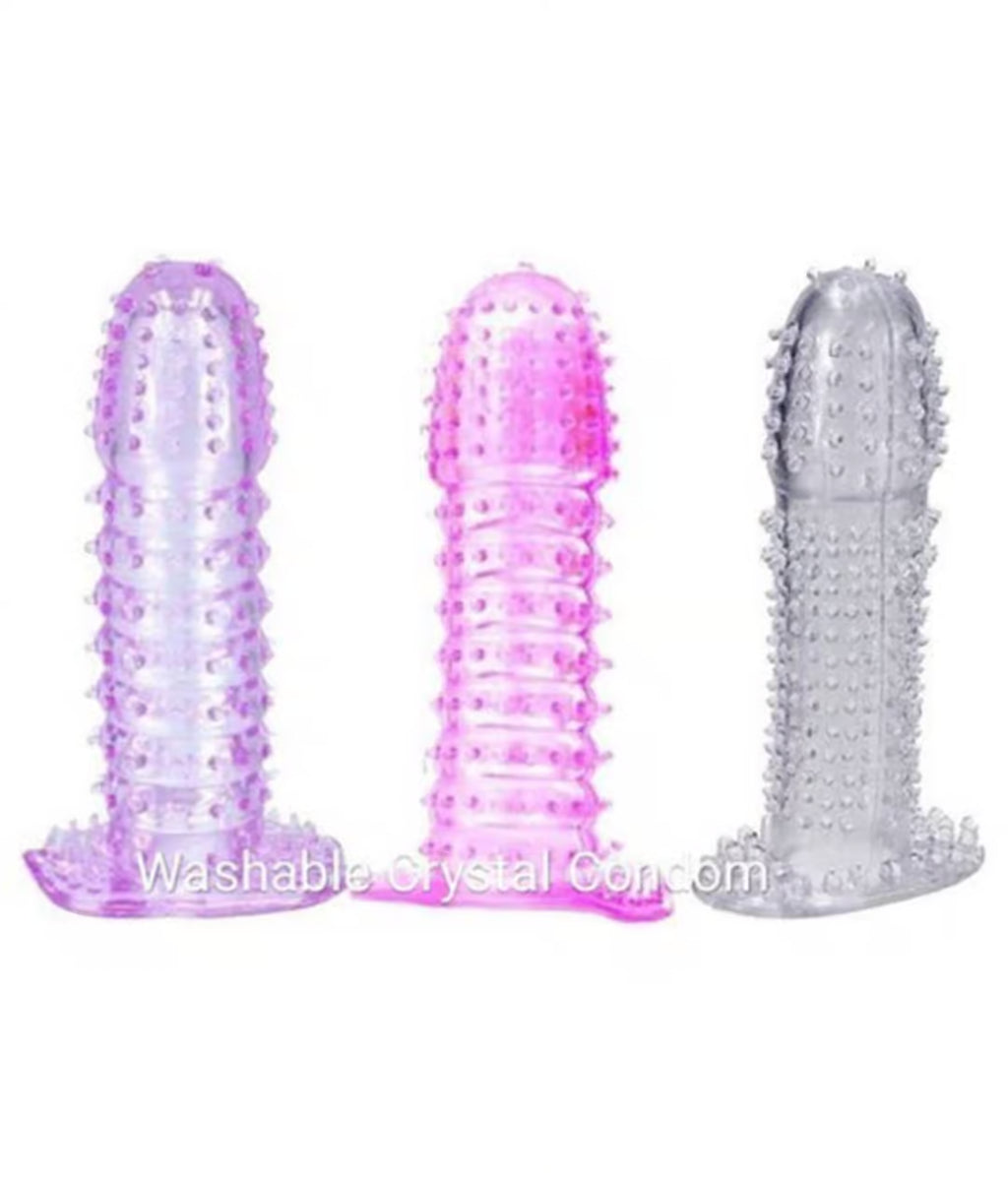 Crystal Dotted Condom Reusable Sleeve