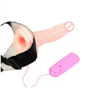 6.5 Inches Hollow Vibrating Dildo With Belt Realistic Silicone
