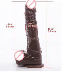 Realistic Chocolate Colour Dildo With Suction Cup 8 Inch