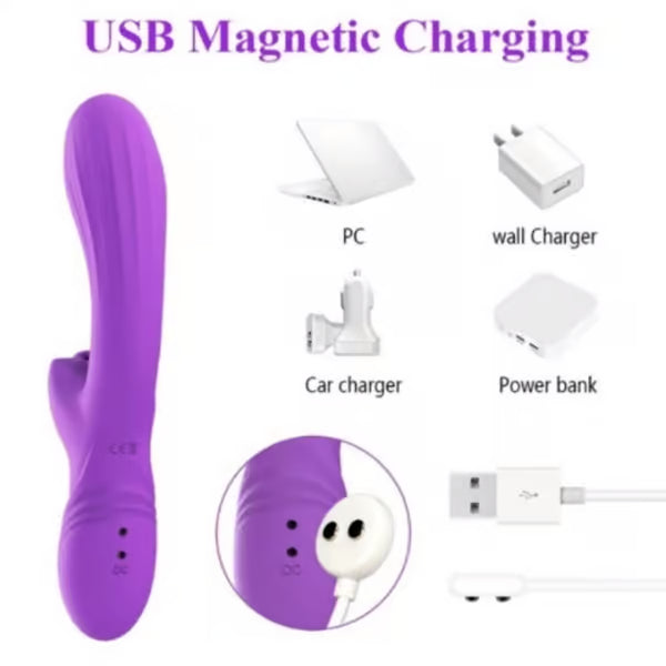 Silicone Rabbit Vibrator For Women With Tongue Suction