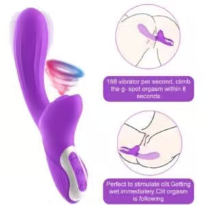 Silicone Rabbit Vibrator For Women With Tongue Suction