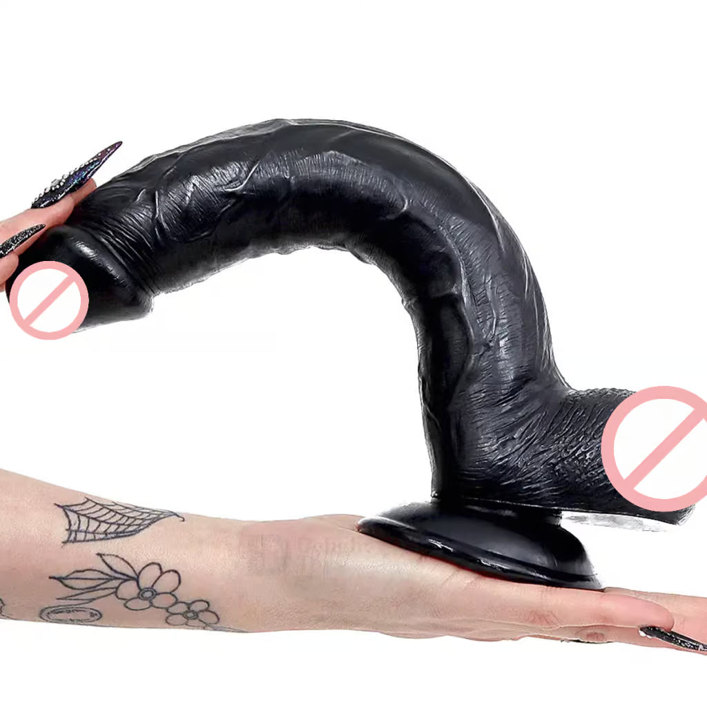GodZilla BLACK Long Dildo With Suction Cup 10 Inch
