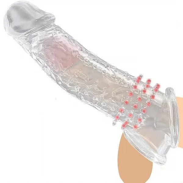 Transparent Crystal Spikey Penis Sleeve Extender