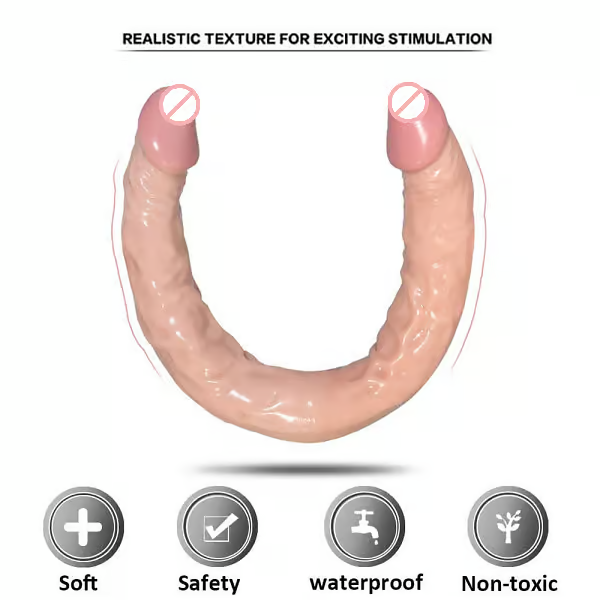 U Shape Double Ended Slim Bendable Flexible Dildo