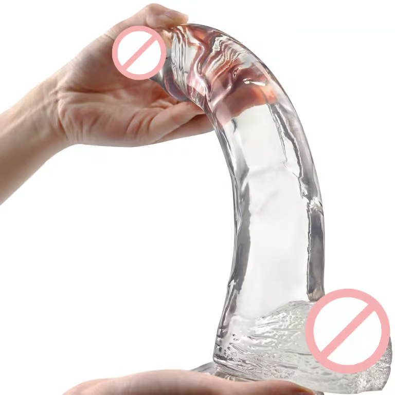 8 Inch Ice Transparent Dildo With Suction Cup