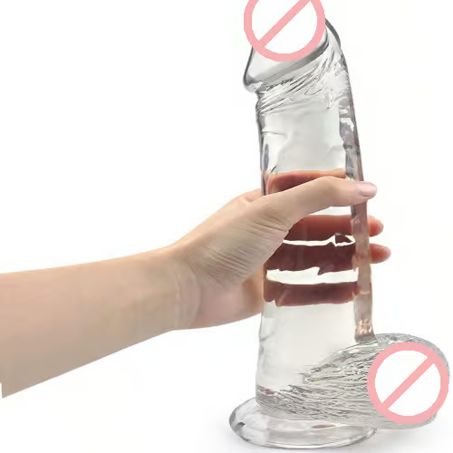 8 Inch Ice Transparent Dildo With Suction Cup