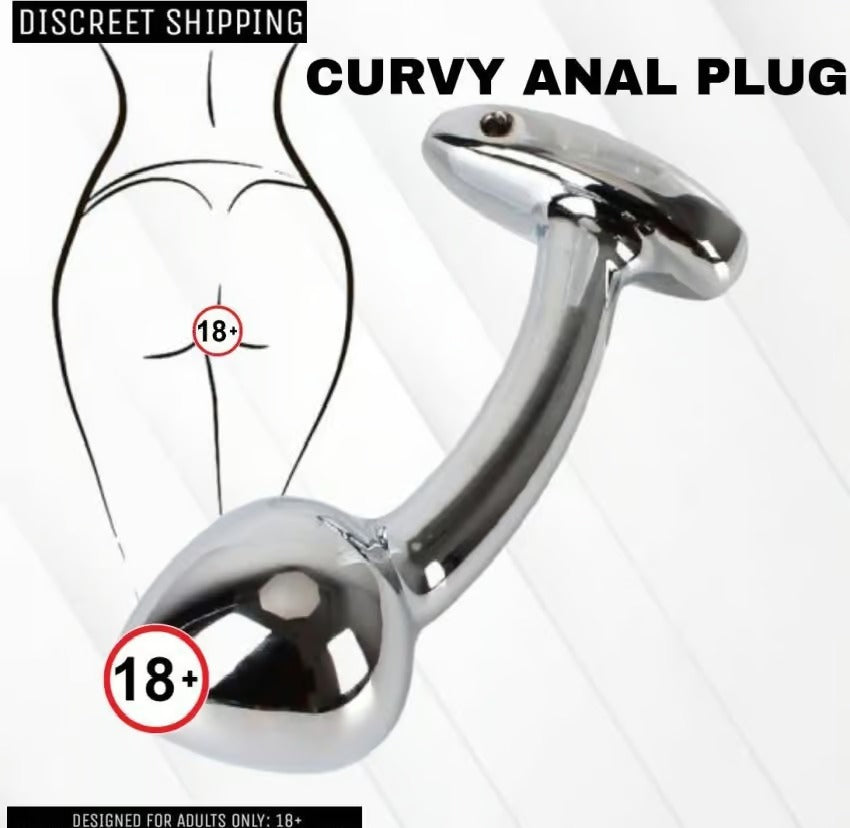 CURVY Stainless Smooth Steel Anal Plug For Unisex