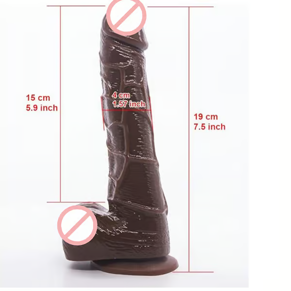 8 Inch Realistic Chocolate Colour Dildo With Suction Cup