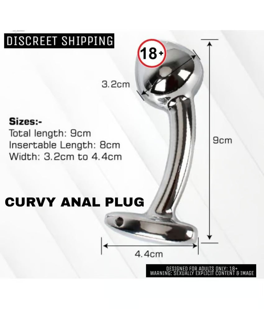 CURVY Stainless Smooth Steel Anal Plug For Unisex