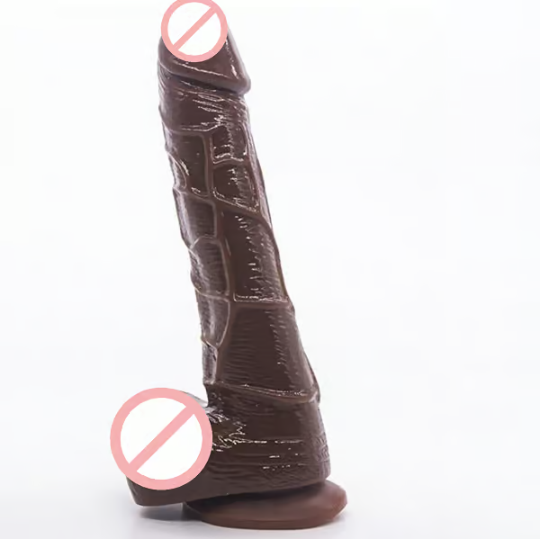 8 Inch Realistic Chocolate Colour Dildo With Suction Cup